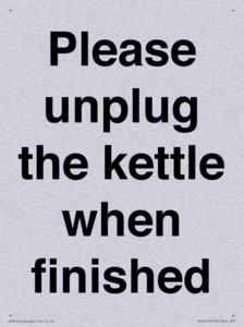 Please unplug the kettle when finished